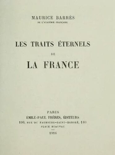 Les Traits éternels de la France
