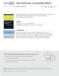 Training the Future Child Health Care Workforce to Improve the Behavioral Health of Children, Youth, and Families: Proceedings of a Workshop