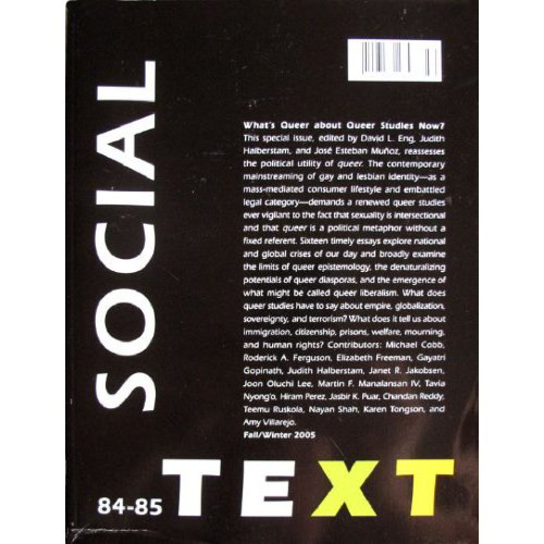Social Text 84-85: What's Queer about Queer Studies Now?