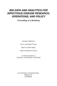Big Data and Analytics for Infectious Disease Research, Operations, and Policy: Proceedings of a Workshop