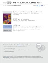 The Value of Social, Behavioral, and Economic Sciences to National Priorities: A Report for the National Science Foundation