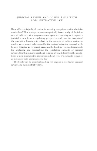Judicial Review and Compliance with Administrative Law
