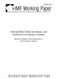 External Debt, Public Investment, and Growth in Low-Income Countries