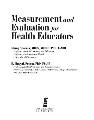 Measurement and Evaluation for Health Educators