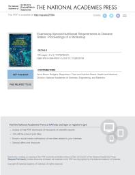 Examining Special Nutritional Requirements in Disease States: Proceedings of a Workshop