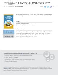 Achieving Rural Health Equity and Well-Being: Proceedings of a Workshop