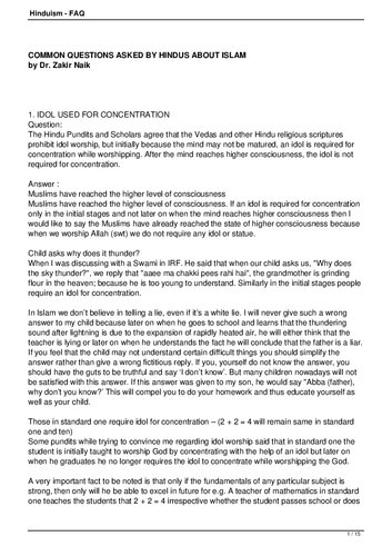 Common Questions Asked by Hindus About Islam