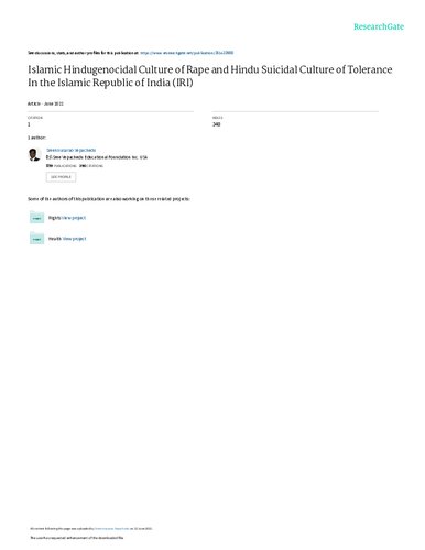 Islamic Hindugenocidal Culture of Rape and Hindu Suicidal Culture of Tolerance in the Islamic Republic of India (IRI)