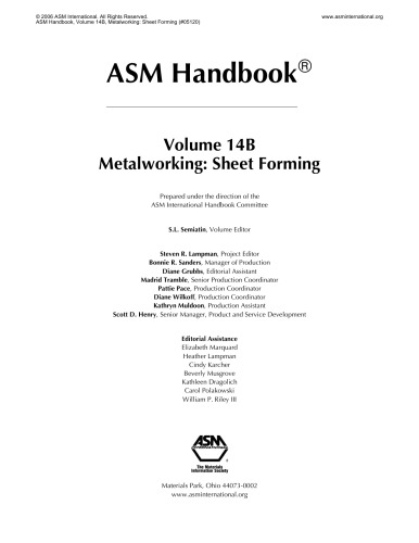 Metal Working: Sheet Forming