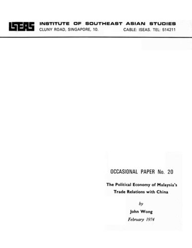 The Political Economy of Malaysia's Trade Relations with China