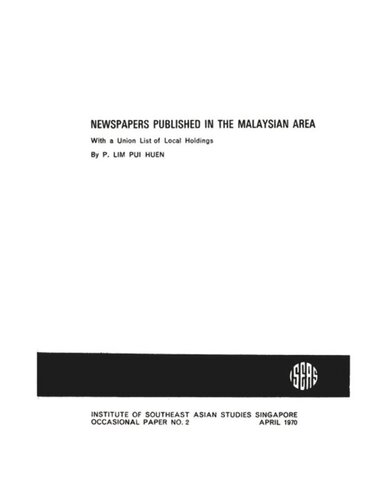 Newspapers Published in the Malaysian Area
