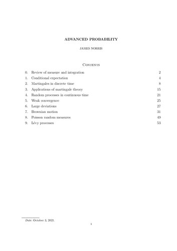 Advanced Probability