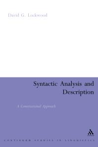 Syntactic Analysis and Description: A Constructional Approach