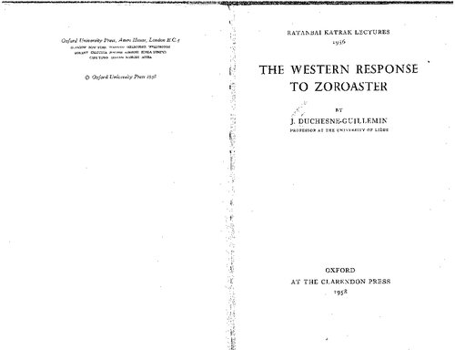 The Western response to Zoroaster