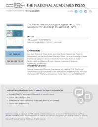 The Role of Nonpharmacological Approaches to Pain Management: Proceedings of a Workshop