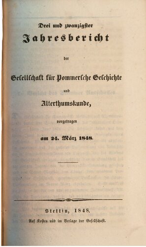 Jahresbericht der Gesellschaft für Pommersche Geschichte und Alterthumskunde