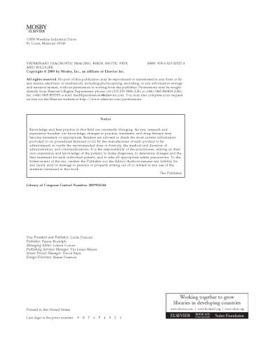 Veterinary Diagnostic Imaging: Birds, Exotic Pets and Wildlife