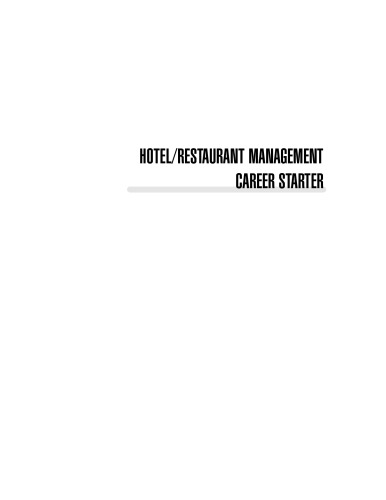 Hotel/Restaurant Management Career Starter