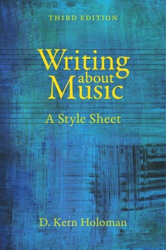 Writing about Music: A Style Sheet