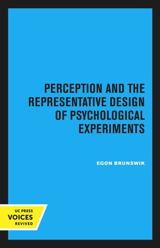 Perception and the Representative Design of Psychological Experiments