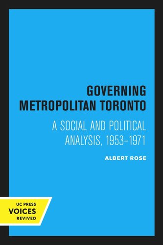 Governing Metropolitan Toronto