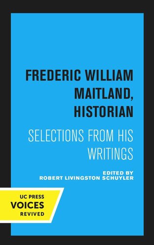 Frederic William Maitland, Historian