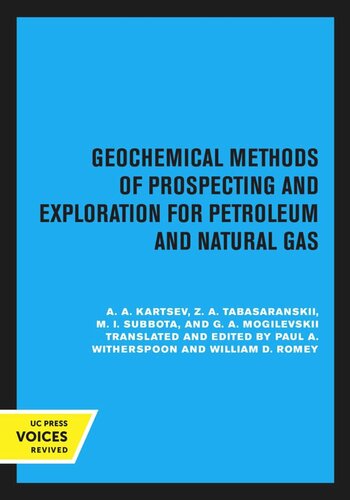 Geochemical Methods of Prospecting and Exploration for Petroleum and Natural Gas