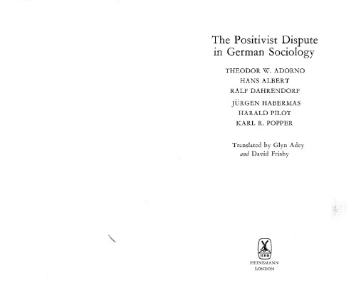 Positivist Dispute in German Sociology