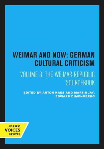 The Weimar Republic Sourcebook