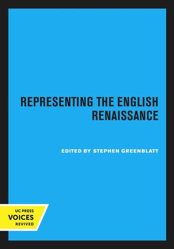 Representing the English Renaissance