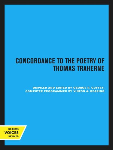 A Concordance to the Party of Thomas Traherne