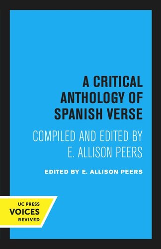 A Critical Anthology of Spanish Verse