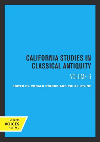California Studies in Classical Antiquity: Volume 6