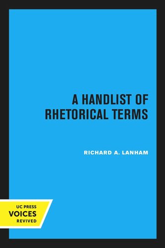 A Handlist of Rhetorical Terms