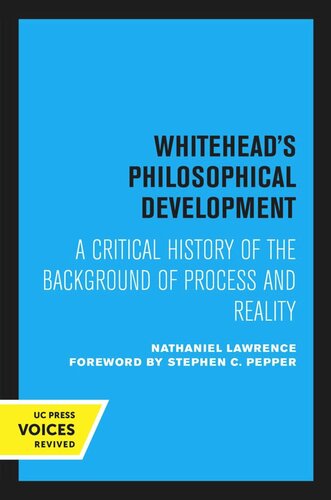 Whitehead’s Philosophical Development