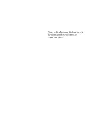 Improving Hand Function in Children with Cerebral Palsy: Theory, evidence and intervention