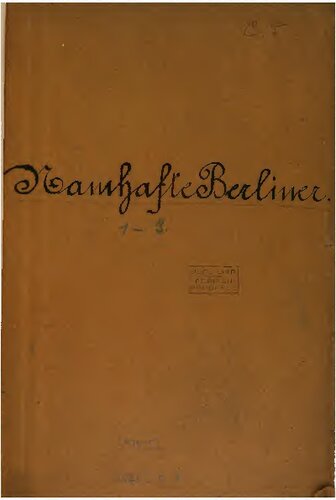 Namhafte Berliner. Tafel 1 - 3