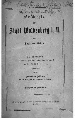 Geschichte der Stadt Woldenberg i. N.