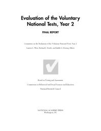 Evaluation of the Voluntary National Tests, Year 2: Final Report