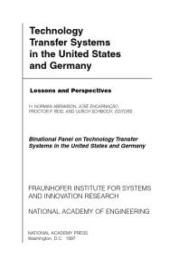 Technology Transfer Systems in the United States and Germany: Lessons and Perspectives
