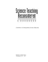 Science Teaching Reconsidered: A Handbook