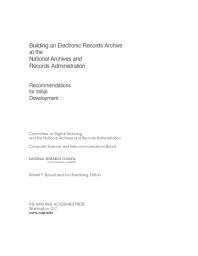 Building an Electronic Records Archive at the National Archives and Records Administration: Recommendations for Initial Development