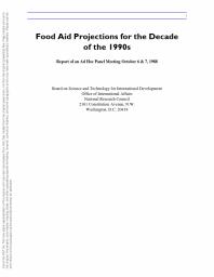 Food Aid Projections for the Decade of The 1990s