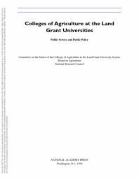Colleges of Agriculture at the Land Grant Universities: Public Service and Public Policy