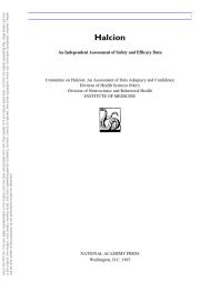 Halcion: An Independent Assessment of Safety and Efficacy Data