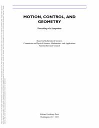 Motion, Control, and Geometry: Proceedings of a Symposium