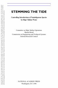 Stemming the Tide: Controlling Introductions of Nonindigenous Species by Ships' Ballast Water