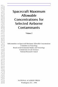 Spacecraft Maximum Allowable Concentrations for Selected Airborne Contaminants: Volume 2