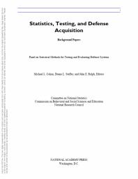 Statistics, Testing, and Defense Acquisition: Background Papers