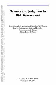 Science and Judgment in Risk Assessment